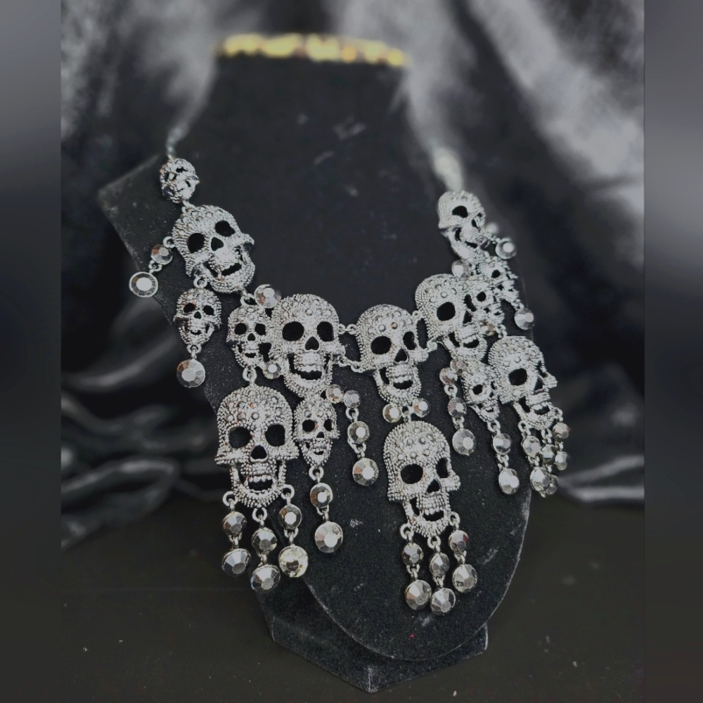 Natasha Couture Skull Statement Necklace.